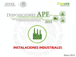 Instalaci&oacute;n industrial - Comisi&oacute;n Nacional para el Uso Eficiente de