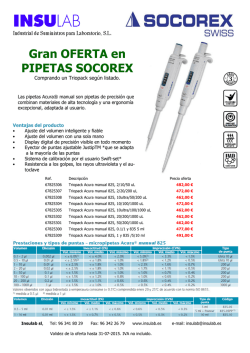 Gran OFERTA en PIPETAS SOCOREX