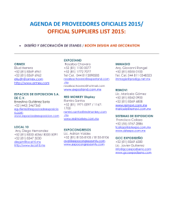 AGENDA DE PROVEEDORES OFICIALES 2015/ OFFICIAL