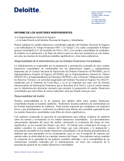 Informe Instituto Nacional de Seguros 2014