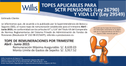 TOPES APLICABLES PARA SCTR PENSIONES (Ley 26790
