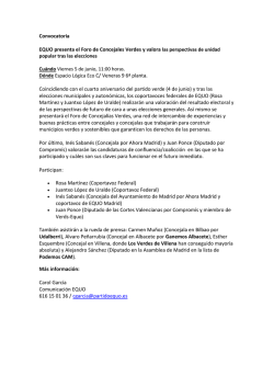 Convocatoria EQUO presenta el Foro de Concejales Verdes y