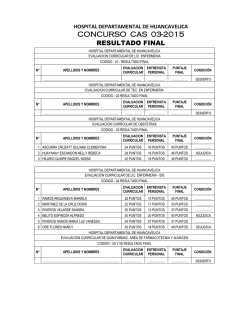 CONCURSO CAS 03-2015 - Hospital Departamental de Huancavelica
