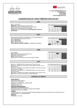 calendario escolar tercer trimestre curso 2014-2015