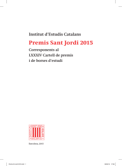 Premis Sant Jordi 2015 - Institut d`Estudis Catalans