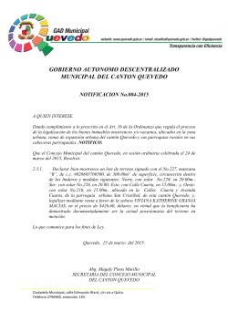 gobierno autonomo descentralizado municipal del canton quevedo