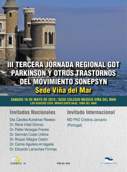 III TERCERA JORNADA REGIONAL GDT PARKINSON Y OTROS