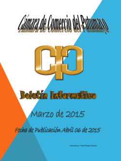 Boletín Marzo 2015 - Cámara de Comercio de Putumayo