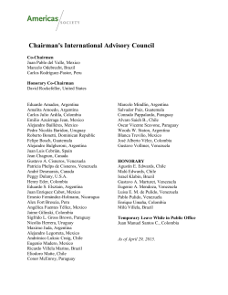 AMERICAS SOCIETY CHAIRMAN`S ADVISORY COUNCIL As of