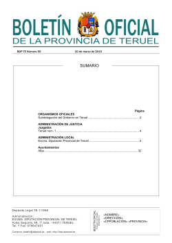 Bop del - Diputación Provincial de Teruel