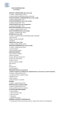 LISTA DE MATERIALES 2015 1º a 6º Básico