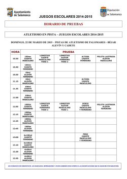Horario 22 Marzo B&eacute;jar