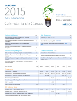 Calendario de Cursos primer semestre 2015