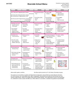 Riverside School Menu