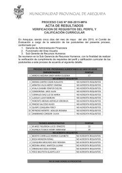 Calificacion Curricular - Municipalidad Provincial de Arequipa