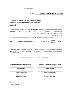 solicitud de curso de verano - Instituto Tecnológico de Chetumal