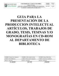 GUIA PARA LA PRESENTACI&Oacute;N DE LA PRODUCCION