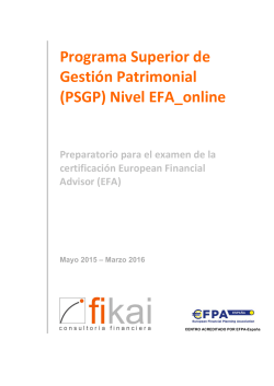 Programa Superior de Gestión Patrimonial (PSGP) Nivel