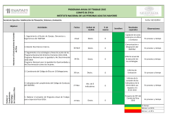 Plan Anual de Trabajo del Comite de etica 2015
