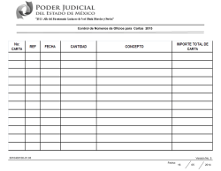 Control de Números de Oficios para Cartas 2015