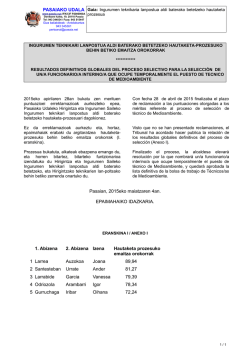 hautaketa-prozesuko behin betiko emaitza orokorrak