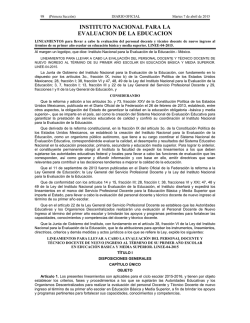 INSTITUTO NACIONAL PARA LA EVALUACION DE LA EDUCACION