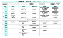 Horarios de Cursado