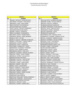 Lista de Alumnos de Nuevo Ingreso Escuela Secundaria Técnica 19