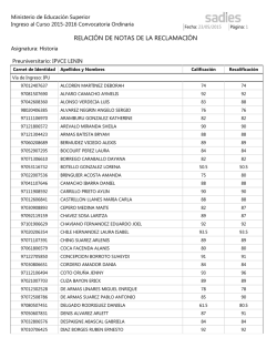 RELACIÓN DE NOTAS DE LA RECLAMACIÓN