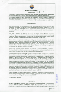 Resolución 166 - Universidad del Magdalena