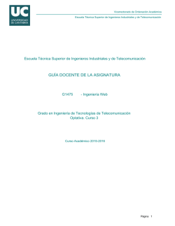 Gu&iacute;a docente de la asignatura: Ingenier&iacute;a Web