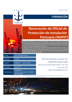 Renovación de Oficial de Protección de Instalación Portuaria (ROPIP)