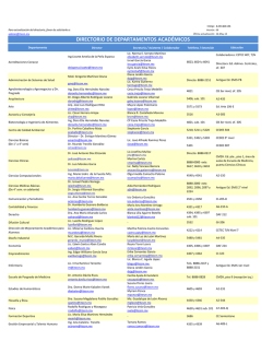 DIRECTORIO DE DEPARTAMENTOS ACAD&Eacute;MICOS