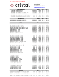 Lista de Precios Perfumer&iacute;a Importada