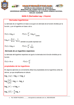 GUIA 5 (Derivadas Log. L`Hôpital) Derivadas logarítmicas Derivada