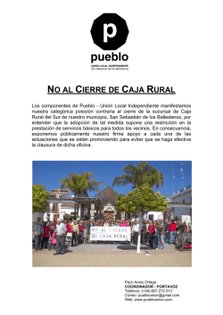 NO AL CIERRE DE CAJA RURAL