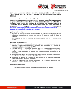 Gu&iacute;a de Inscripci&oacute;n para la Maestr&iacute;a para coordinadores y rectores