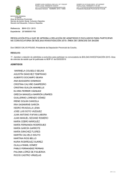 Área de Ciencias da Saúde. Relación de admitidos e excluidos