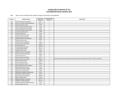 Grupos asignados de TSU cuatrimestre Mayo - Agosto 2015