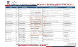 Directorio de Investigadores UAGro 2015