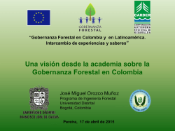 Estado de la Gobernanza Forestal en Colombia