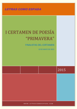 I CERTAMEN DE POES&Iacute;A &ldquo;PRIMAVERA&rdquo;