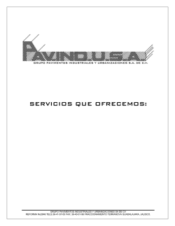SERVICIOS QUE OFRECEMOS: - grupo pavimentos industriales y