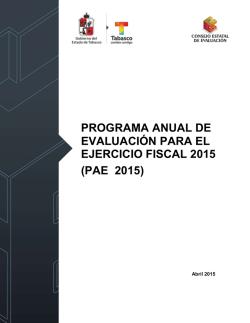 pae 2015 - consejo estatal de evaluacion