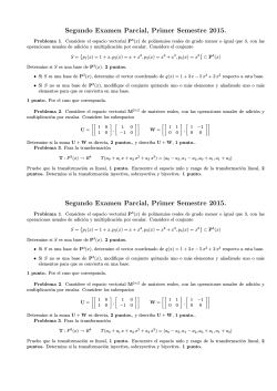 Segundo Examen Parcial Algebra Lineal Primer Semestre 2015