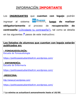 INFORMACI&Oacute;N IMPORTANTE
