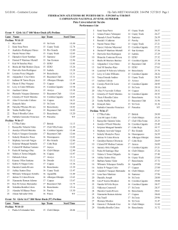 Performance List - Federacion de Atletismo de Puerto Rico