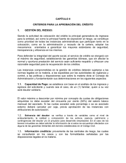 CAPÍTULO II CRITERIOS PARA LA APROBACIÓN DEL CRÉDITO 1
