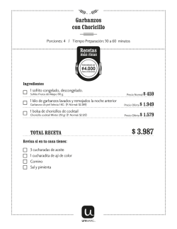 Imprimir lista de ingredientes y receta