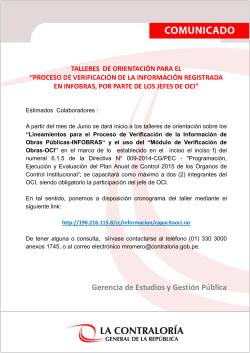 Talleres de capacitación dirigido a los Jefes de OCI